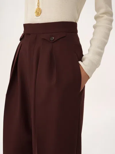 Chloé High-rise Gathered Trousers In Burgundy