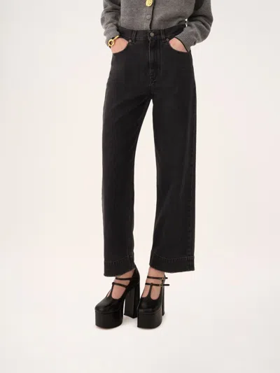 Chloé High-waisted Cropped Jeans In Black