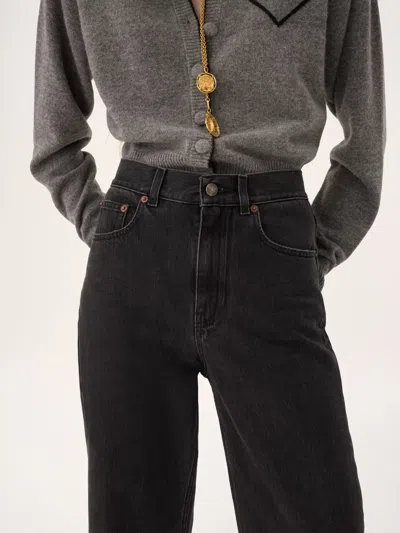 Chloé High-waisted Cropped Jeans In Black