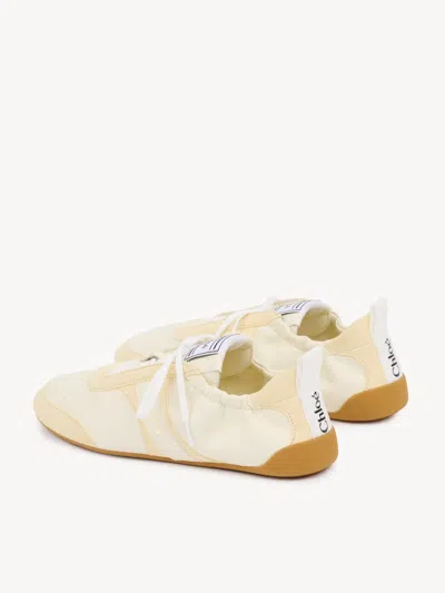 Chloé Kick Suede-trimmed Leather Sneakers In Neutral