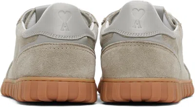 Ami Alexandre Mattiussi Gray Leather Low Top Step Sneakers In Gray