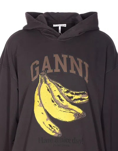 Ganni Women Vintage Wash Hoodie In Black