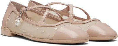 Jimmy Choo Pink Eleri Ballerina Flats In Neutral