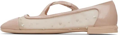 Jimmy Choo Pink Eleri Ballerina Flats In Neutral