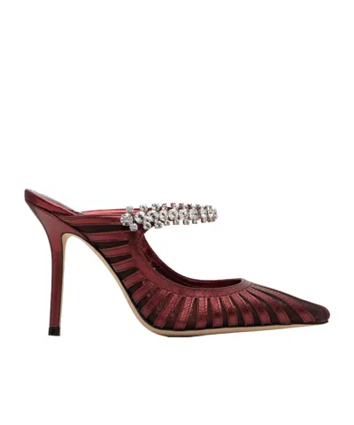 Jimmy Choo Bing 100 High Heels In Burgundy