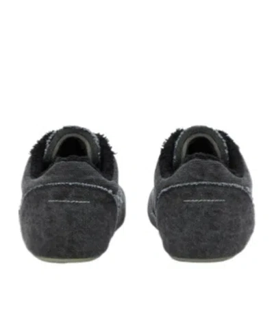 Mm6 Maison Margiela Anatomic Sneaker Black Canvas In Animal Print