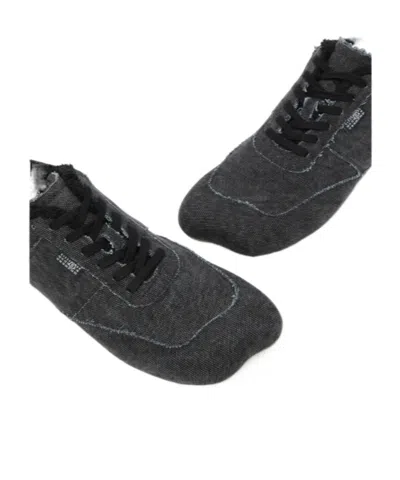 Mm6 Maison Margiela Anatomic Sneaker Black Canvas In Animal Print