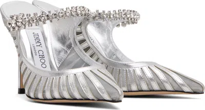 Jimmy Choo 100mm Bing Mules In Silver