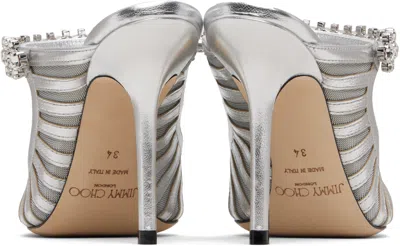 Jimmy Choo 100mm Bing Mules In Silver