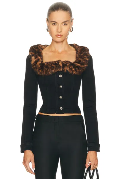 Blumarine Denim Jacket In Black