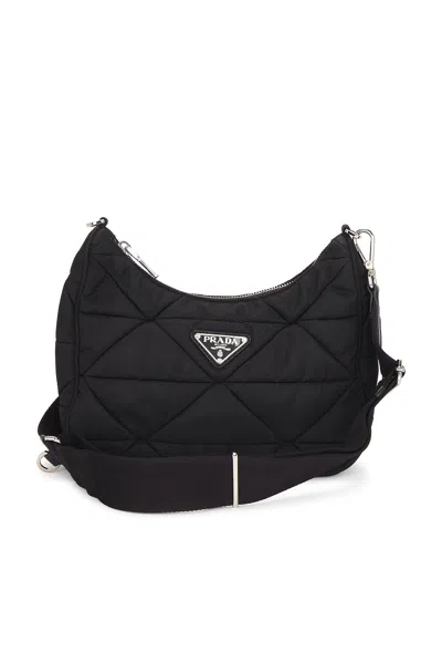 Pre-owned Prada Padded Re-nylon Shoulder Bag In Black
