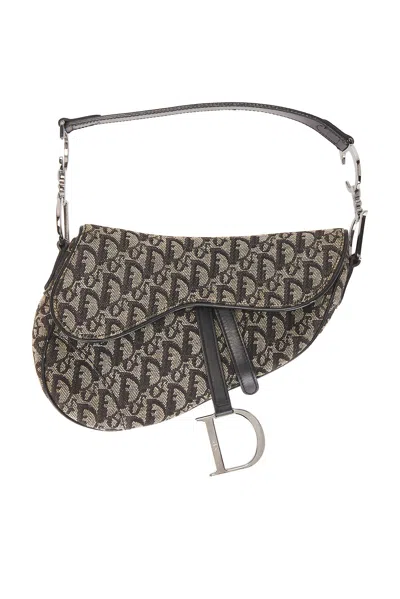 Pre-owned Dior Trotter Oblique Saddle Bag In Blue