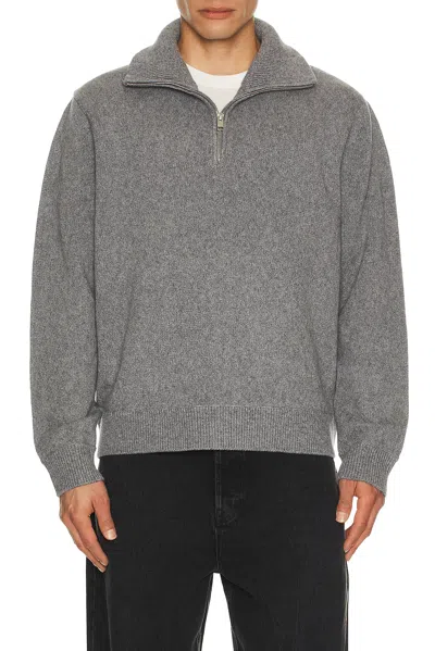 Frame Wool Zip Sweater In Gray