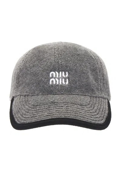 Miu Miu Baseball Cap In Gray