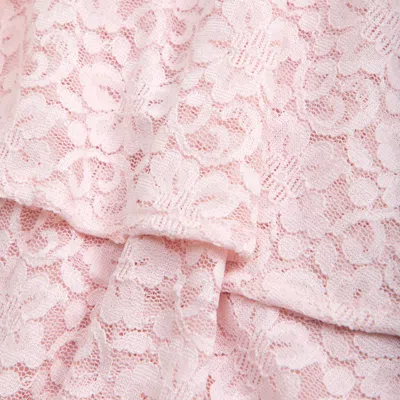 Abercrombie & Fitch Long-sleeve Lace Tiered Mini Dress In Pink