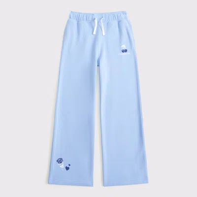 Abercrombie & Fitch Logo Wide Leg Sweatpants In Blue