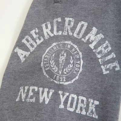 Abercrombie & Fitch Logo Baggy Open-hem Sweatpants In Gray