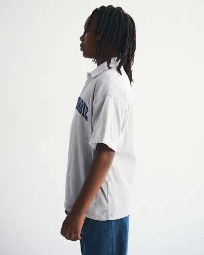 Abercrombie & Fitch Logo Tee In Silver