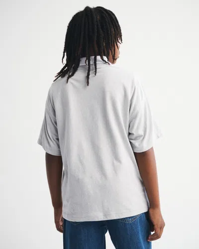 Abercrombie & Fitch Logo Tee In Silver