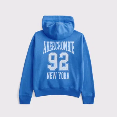 Abercrombie & Fitch Logo Popover Hoodie In Blue