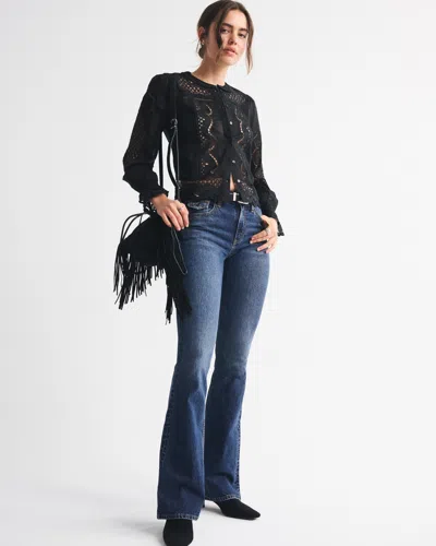 Abercrombie & Fitch High Rise Bootcut Jean In Black