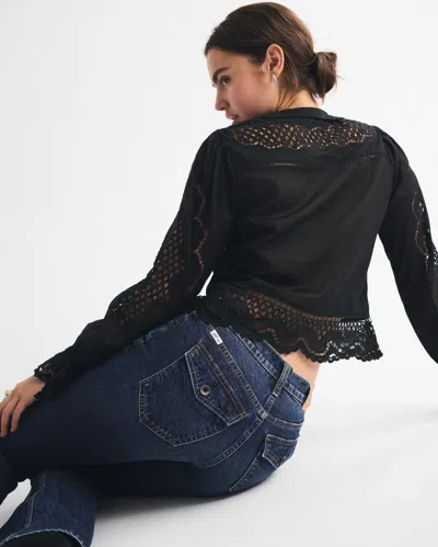 Abercrombie & Fitch High Rise Bootcut Jean In Black