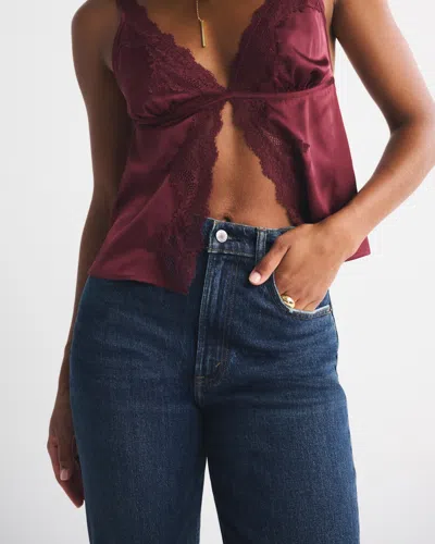 Abercrombie & Fitch Curve Love Ultra High Rise 90s Straight Jean In Blue