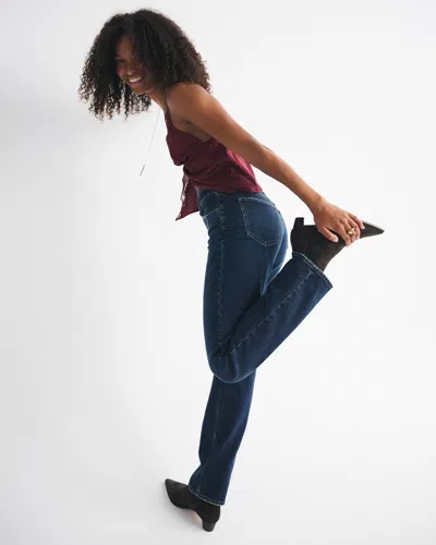 Abercrombie & Fitch Curve Love Ultra High Rise 90s Straight Jean In Blue