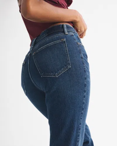 Abercrombie & Fitch Curve Love Ultra High Rise 90s Straight Jean In Blue