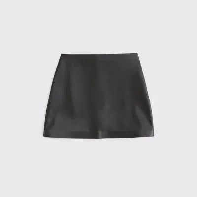 Abercrombie & Fitch The A&f Scarlett Vegan Leather Mini Skort In Black