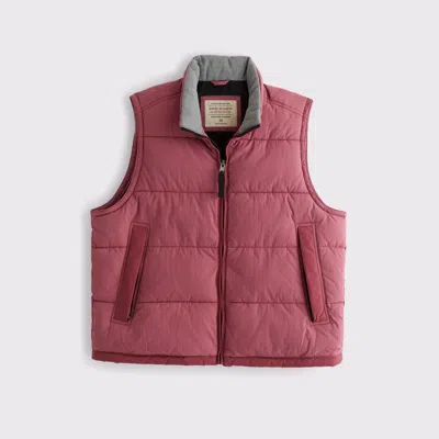 Abercrombie & Fitch Puffer Vest In Red
