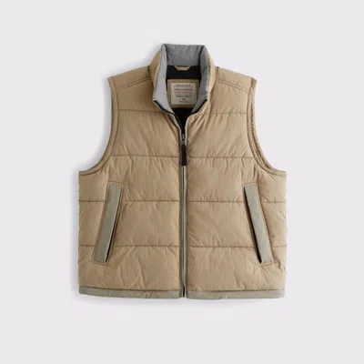 Abercrombie & Fitch Puffer Vest In Brown