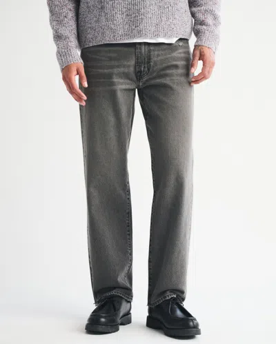 Abercrombie & Fitch Relaxed Straight Jean In Gray