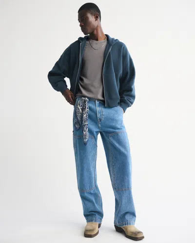 Abercrombie & Fitch Premium Heavyweight Cropped Tee In Gray