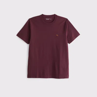 Abercrombie & Fitch Slim Polished Signature Icon Tee In Burgundy