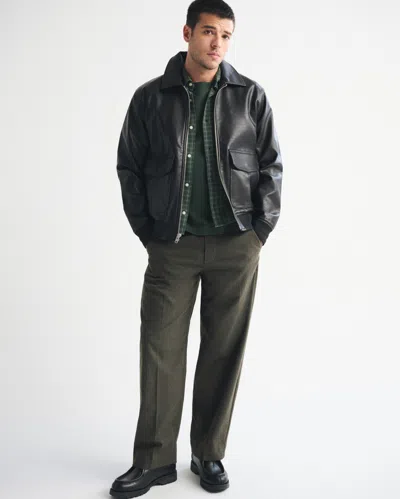 Abercrombie & Fitch Premium Heavyweight Cropped Tee In Green