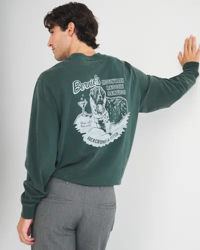 Abercrombie & Fitch Long-sleeve Graphic Logo Tee In Green