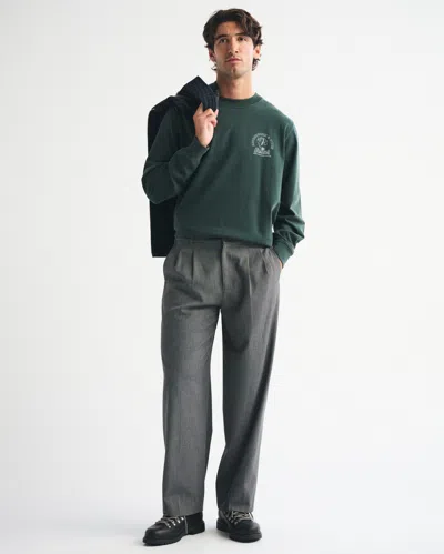 Abercrombie & Fitch Long-sleeve Graphic Logo Tee In Green