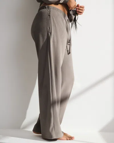 Abercrombie & Fitch Ypb Restore Mid Rise Wide Leg Pant In Brown