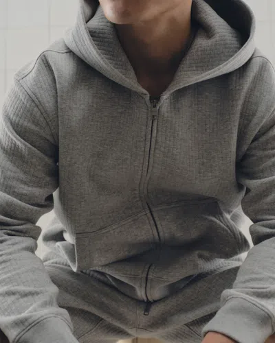 Abercrombie & Fitch Ypb Restore Ribbed Full-zip In Gray