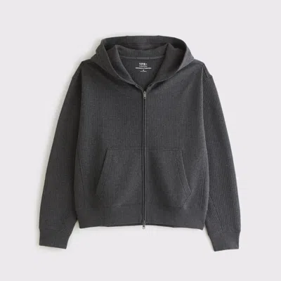 Abercrombie & Fitch Ypb Restore Ribbed Full-zip In Gray