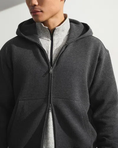 Abercrombie & Fitch Ypb Restore Ribbed Full-zip In Gray