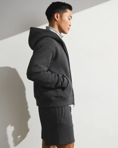 Abercrombie & Fitch Ypb Restore Ribbed Full-zip In Gray