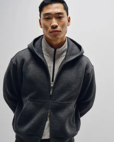 Abercrombie & Fitch Ypb Restore Ribbed Full-zip In Gray