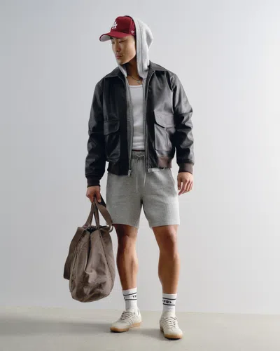 Abercrombie & Fitch Ypb Restore Ribbed Short In Gray