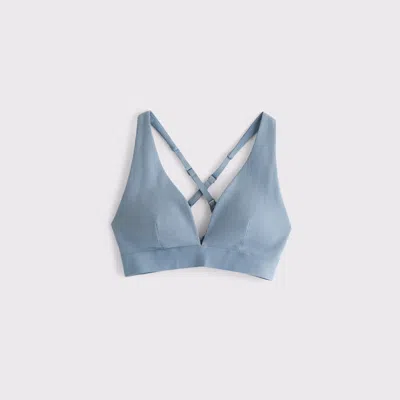 Abercrombie & Fitch Ypb Restore Rib Triangle Bra In Blue