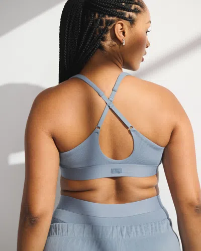 Abercrombie & Fitch Ypb Restore Rib Triangle Bra In Blue