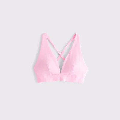Abercrombie & Fitch Ypb Restore Rib Triangle Bra In Pink