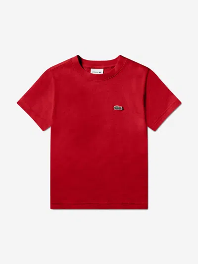 Lacoste Boys Logo T-shirt In Red