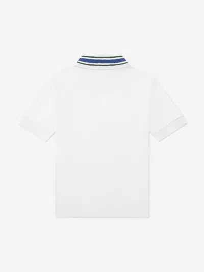 Lacoste Boys Petit Pique Polo Shirt In White